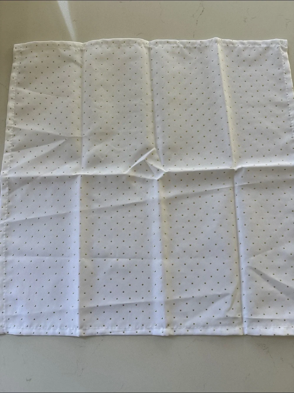 White with Gold Dot Napkin Set of 4 NWOT